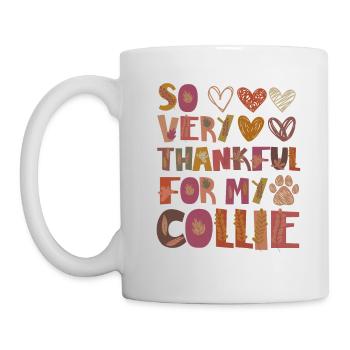 Reconnaissant pour ma gratitude d’automne Collie Dog - Mug blanc - blanc - Gauche