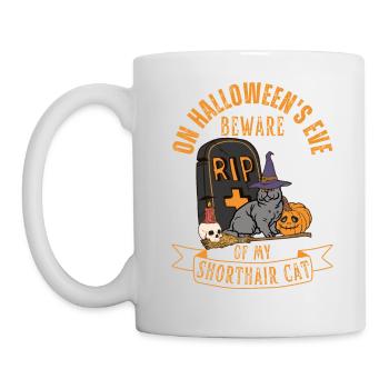 Cute Halloween British Shorthair Cat - Mug - white - Left