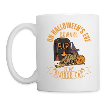 Cute and creepy Pixiebob Cat Halloween - Mug - white - Left