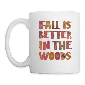 Forest in autumn Gratitude Leaves - Mug - white - Left