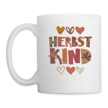 Herbst Kind Dankbarkeit Blätter - Tasse - Weiß - Links