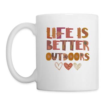 Wald Natur im Herbst Dankbarkeit Blätter - Tasse - Weiß - Links