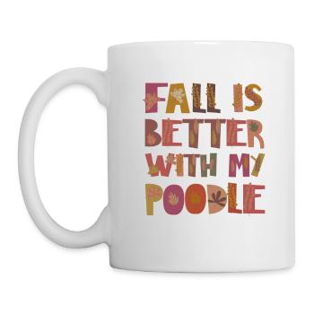 Thankful for my Pudel Hund Herbst Dankbarkeit - Tasse - Weiß - Links