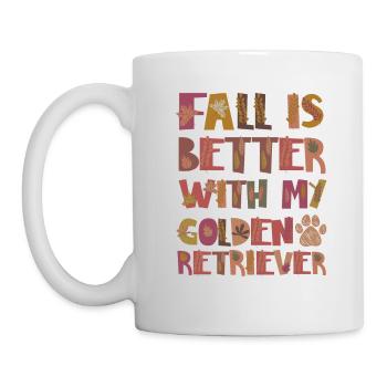 Thankful for Golden Retriever Autumn Gratitude - Mug - white - Left
