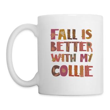 Reconnaissant pour ma gratitude d’automne Collie Dog - Mug blanc - blanc - Gauche