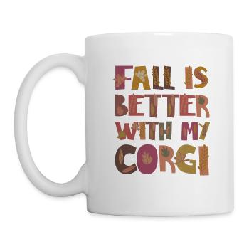 Thankful for my Corgi Hund Herbst Dankbarkeit - Tasse - Weiß - Links