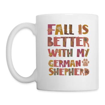 Reconnaissant pour le berger allemand Autumn Grateful - Mug blanc - blanc - Gauche