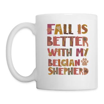 Reconnaissant pour le Berger Belge Autumn Grateful - Mug blanc - blanc - Gauche