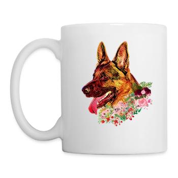 Schäferhund Print Digital Art - Tasse - Weiß - Links