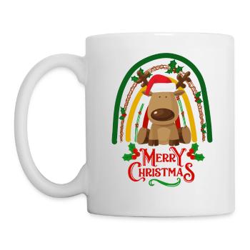 Weihnachten süßer Elch kawaii - Tasse - Weiß - Links