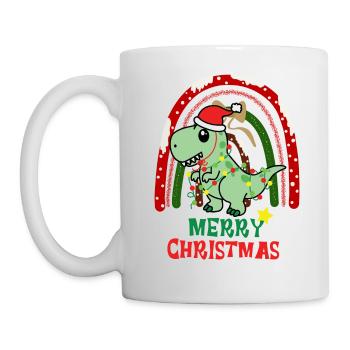 Dinosaure de Noël Kawaii - Mug blanc - blanc - Gauche