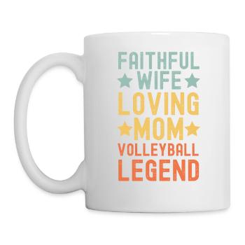 Ehefrau Mutter Volleyball Legende retro vintage - Tasse - Weiß - Links