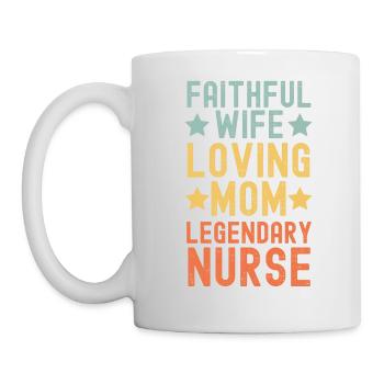 Épouse fidèle, Mère aimante, Infirmière - Mug blanc - blanc - Gauche