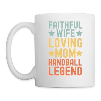 Ehefrau Mutter Handball Legende retro vintage - Tasse - Weiß - Links