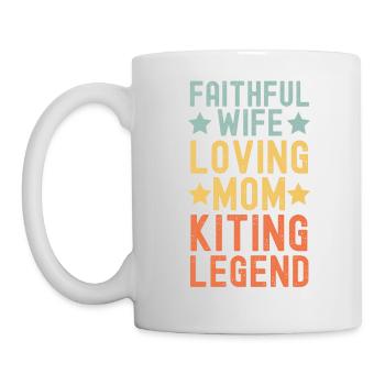 Wife Mother Kite Surfing Legend Retro Vintage - Mug - white - Left