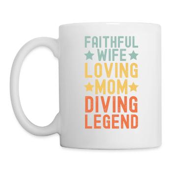 Épouse Mère Plongeur Plongée Légende rétro - Mug blanc - blanc - Gauche