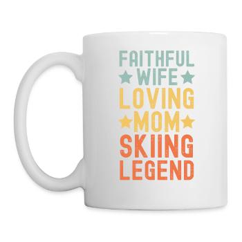 Femme Mère Ski Legend rétro vintage - Mug blanc - blanc - Gauche