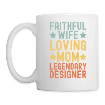Épouse fidèle, mère aimante, designer - Mug blanc - blanc - Gauche