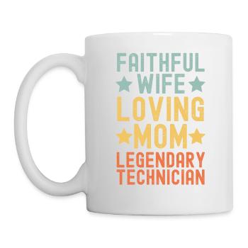 Épouse fidèle, Mère aimante, Technicienne - Mug blanc - blanc - Gauche
