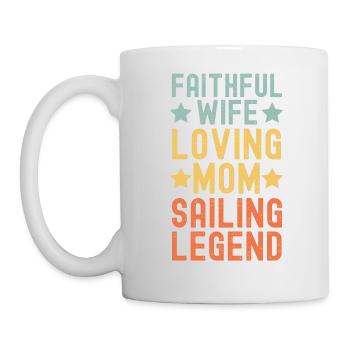 Wife Mother Sailor Sailing Legend retro - Mug - white - Left
