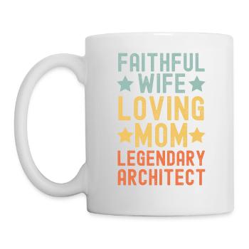 Épouse fidèle, mère aimante, architecte - Mug blanc - blanc - Gauche