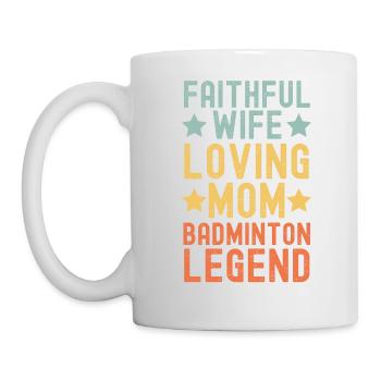 Ehefrau Mutter Badminton Legende retro vintage - Tasse - Weiß - Links