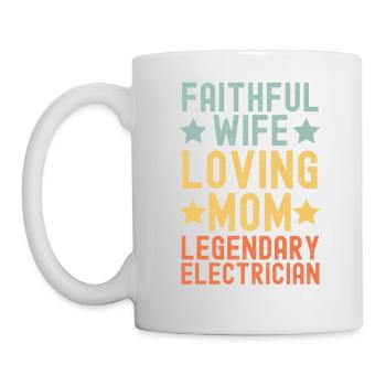 Femme fidèle Aimante Mère Électricien - Mug blanc - blanc - Gauche