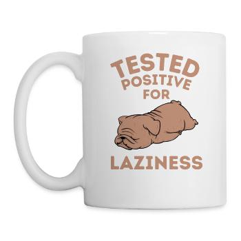 Tested positive for tired Bulldog funny saying - Mug - white - Left