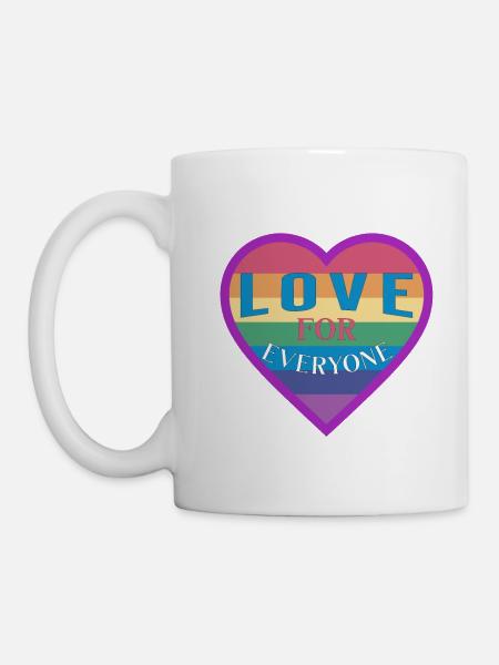 Heart rainbow unisex love for everyone - Mug - white