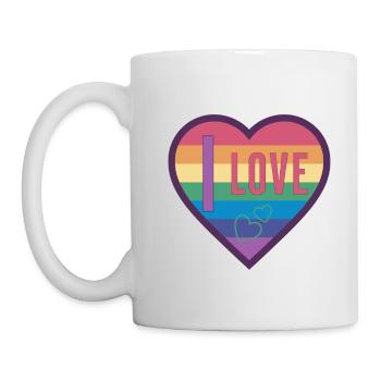 colorful heart rainbow unisex love for everyone - Tasse - Weiß - Links