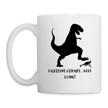 Dinosaurier-Workout | Mach weiter - Tasse - Weiß - Links