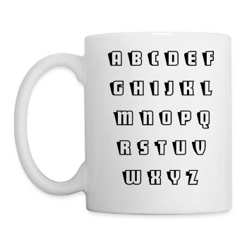 Alphabet - Tasse - Weiß - Links