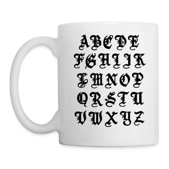 Alphabet - Tasse - Weiß - Links