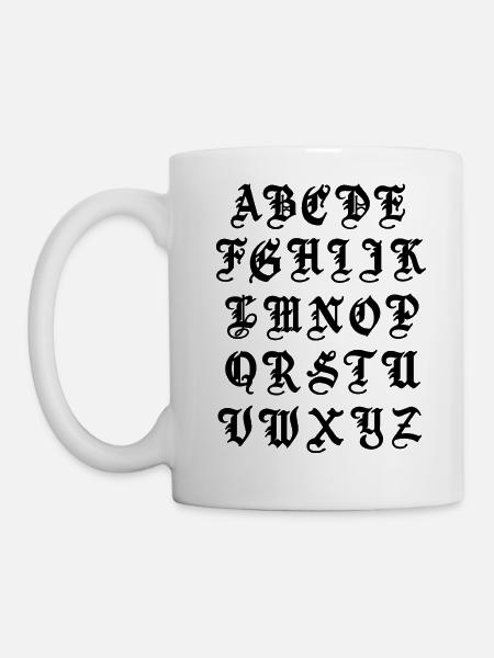 Alphabet - Tasse - Weiß