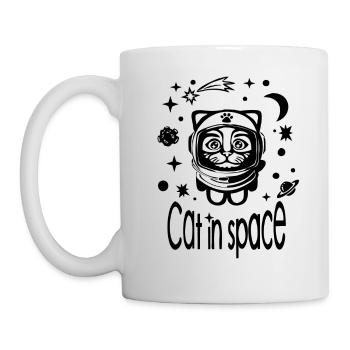 Cat in Space - Tasse - Weiß - Links