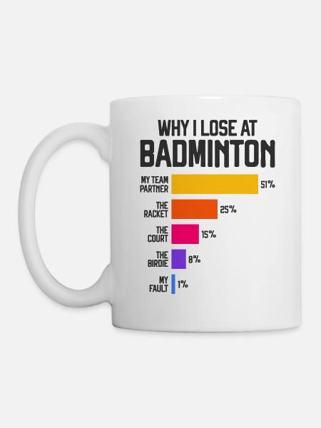 Warum ich beim Badminton verliere - Tasse - Weiß