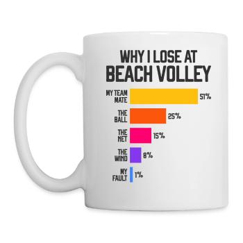 Why I Lose at Beach Volley Funny Volleyball Excuse - Mug - white - Left
