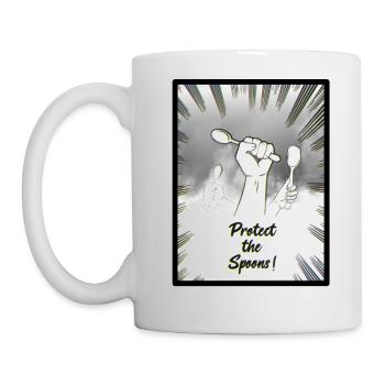 save the spoons - Mug - white - Left