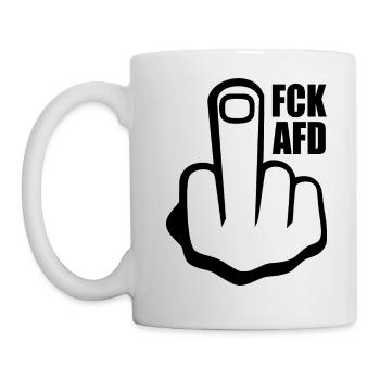 Fck afd Mittelfinger - Tasse - Weiß - Links
