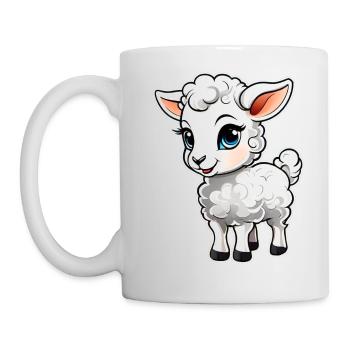 Niedliches kleines Lamm - Tasse - Weiß - Links