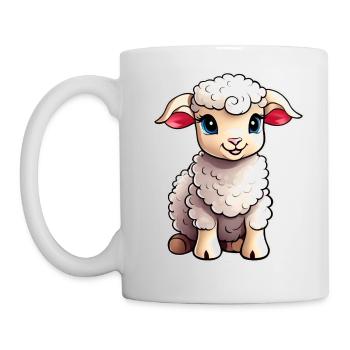 Niedliches kleines Lämmchen - Tasse - Weiß - Links