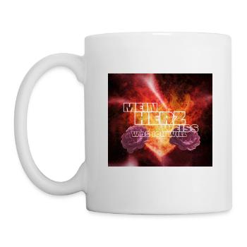 MEIN HERZ WEISS... Liebe Herz Wille Mut Abenteuer - Tasse - Weiß - Links