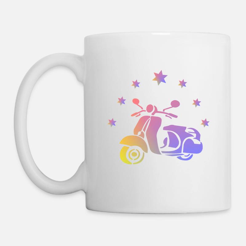 Scooter rétro - Mug blanc - blanc