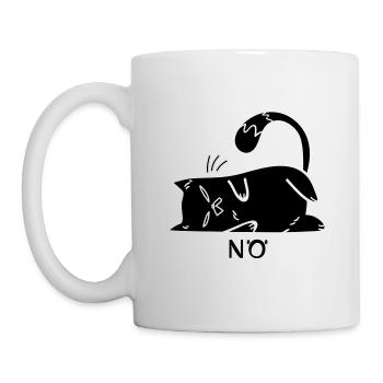 Katze Nö Nein Nope lustig faul - Tasse - Weiß - Links