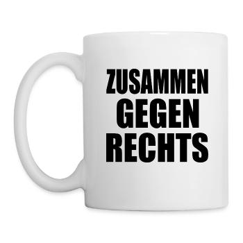 Zusammen gegen rechts - Tasse - Weiß - Links