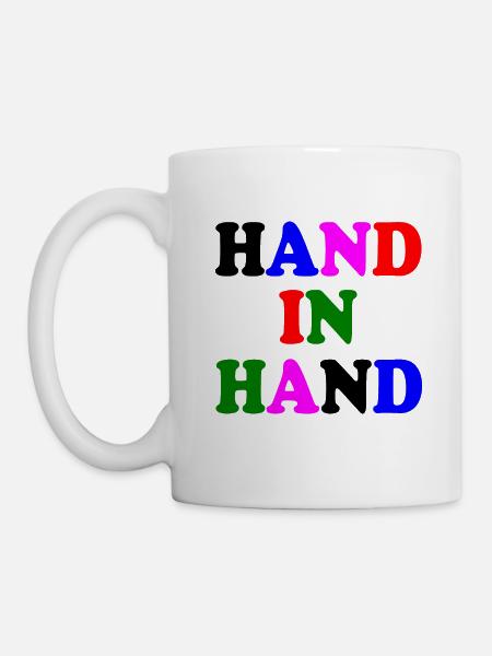 Hand in hand - Tasse - Weiß