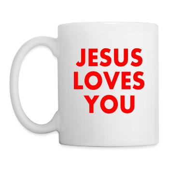 Jesus loves you - Tasse - Weiß - Links