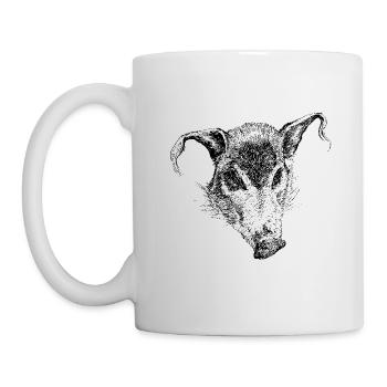 Cochon à oreilles en brosse intense - Mug blanc - blanc - Gauche
