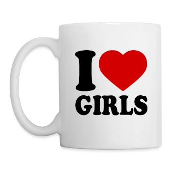 I love girls - Mug blanc - blanc - Gauche