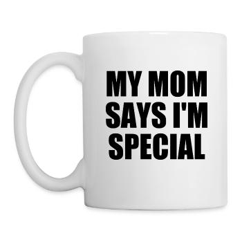 my mom says i'm special - Mug blanc - blanc - Gauche